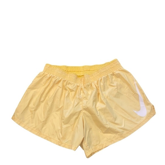 Nike Swoosh Butter Yellow Lined Runner shorts moisture wicking sporty athleisure - Picture 5 of 16